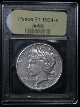 ***Auction Highlight*** 1934-s Peace Dollar $1 Graded Select AU by USCG. Ke