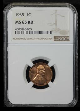 NGC 1935-p Lincoln Cent 1c Graded ms65 rd By NGC