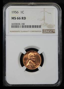 NGC 1956-p Lincoln Cent 1c Graded ms66 rd By NGC