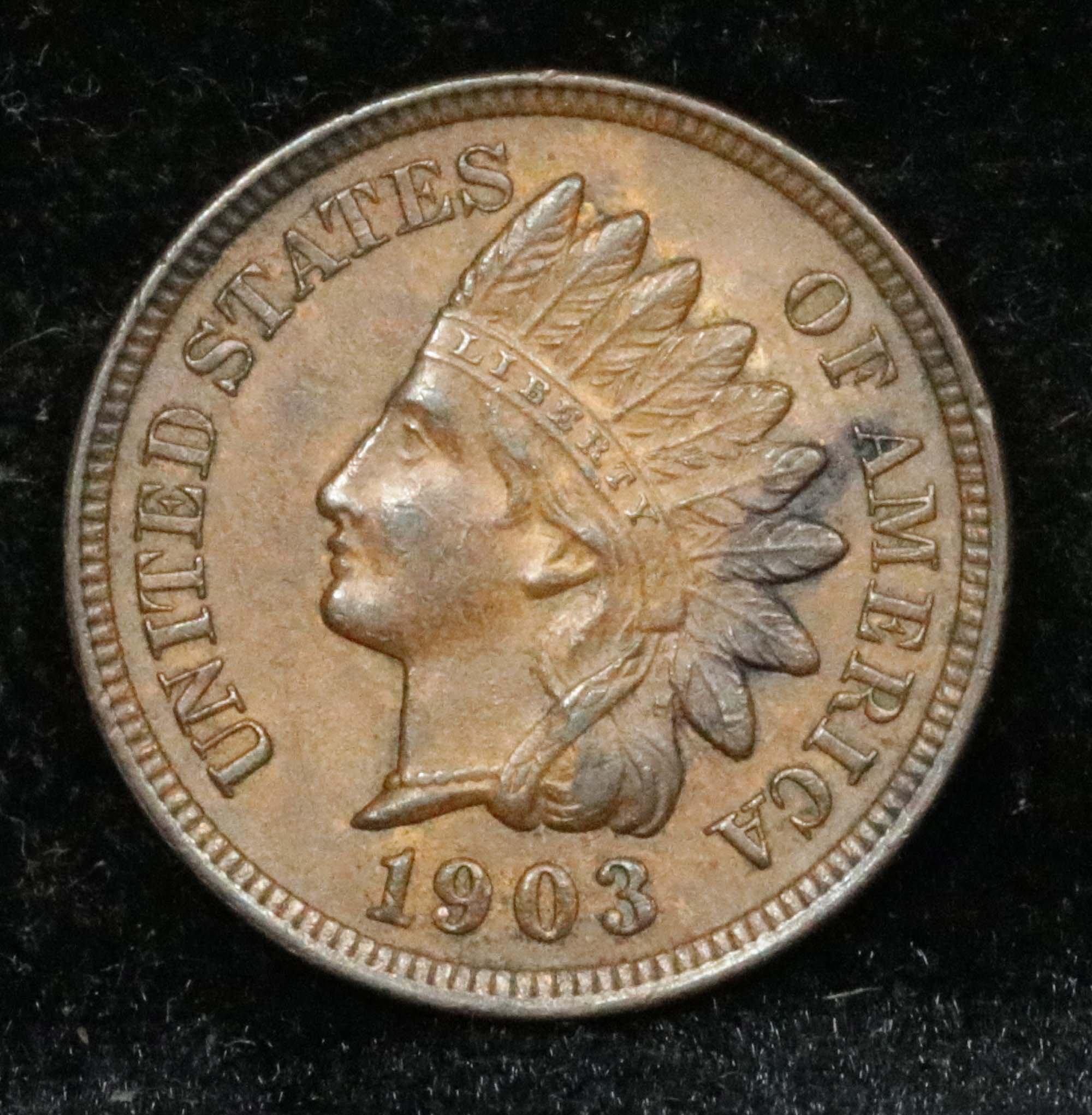 1903 Indian Cent 1c Grades Select Unc RB