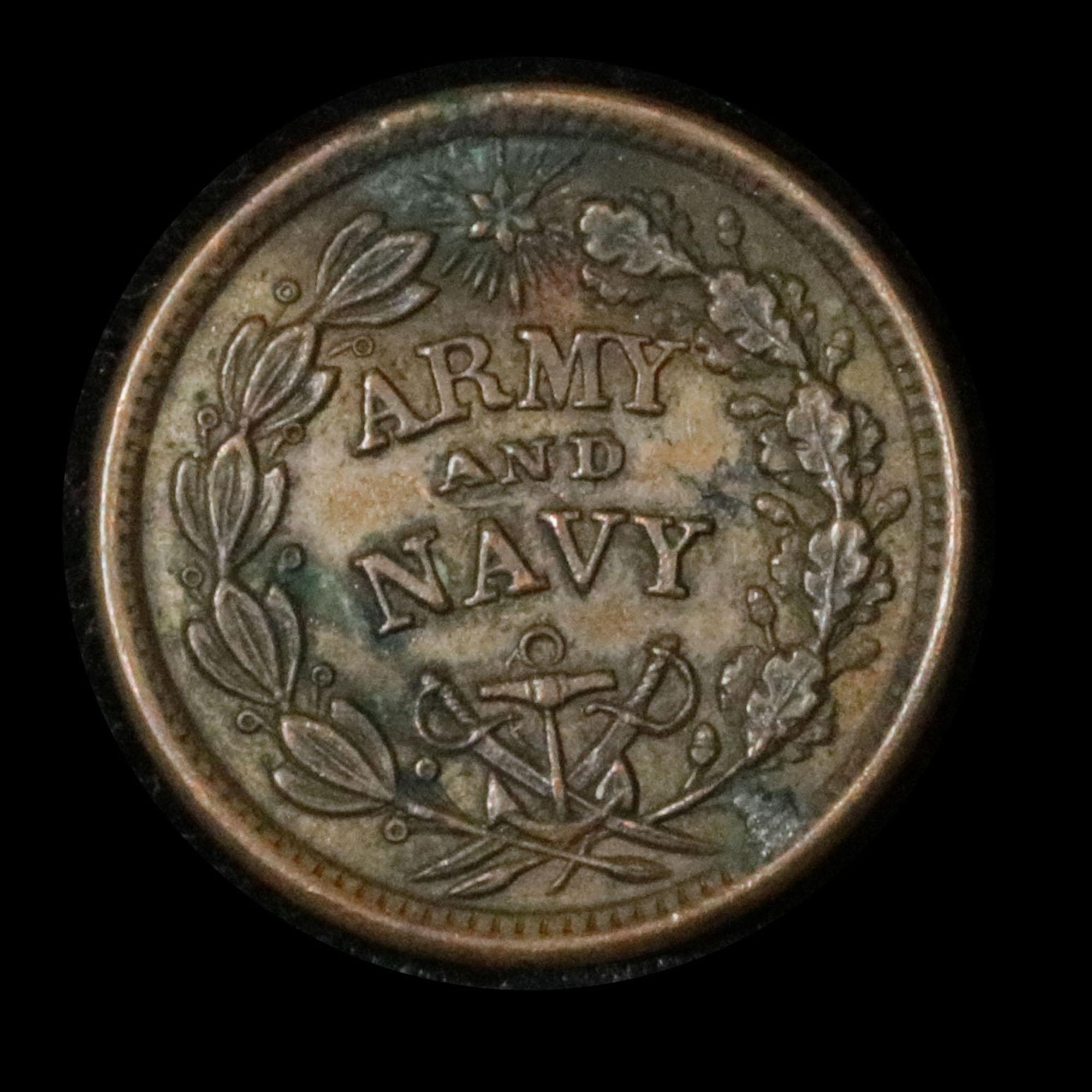 c.1863 Army & Navy  Civil War Token Grades Select AU