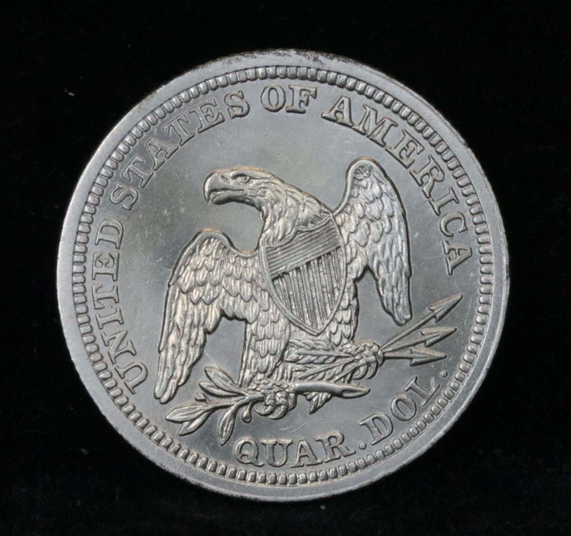 ***Auction Highlight*** 1854-p Seated Liberty Quarter 25c Graded GEM Unc by USCG Superb coin (fc)