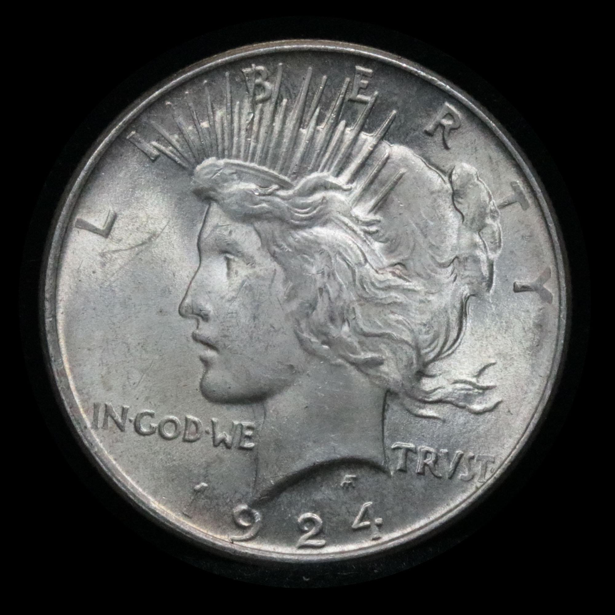 1924-p Peace Dollar $1 Grades Select+ Unc