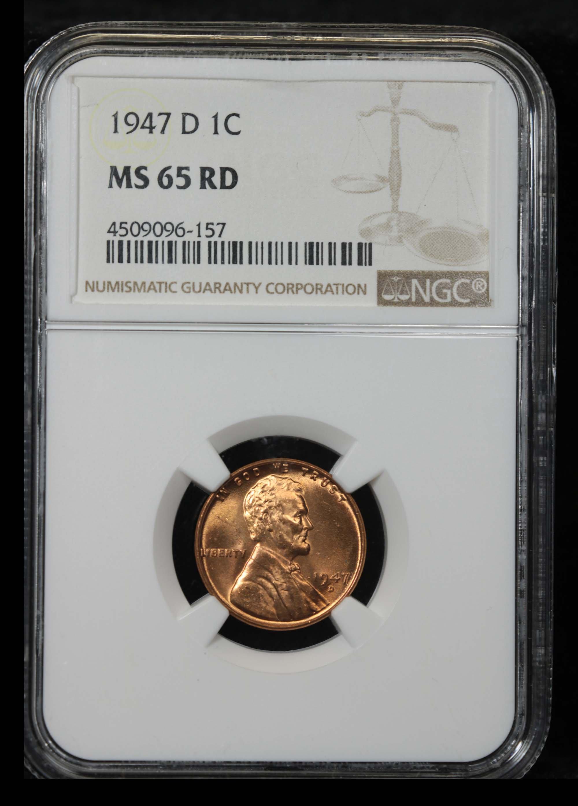 NGC 1947-d Lincoln Cent 1c Graded ms65 rd By NGC