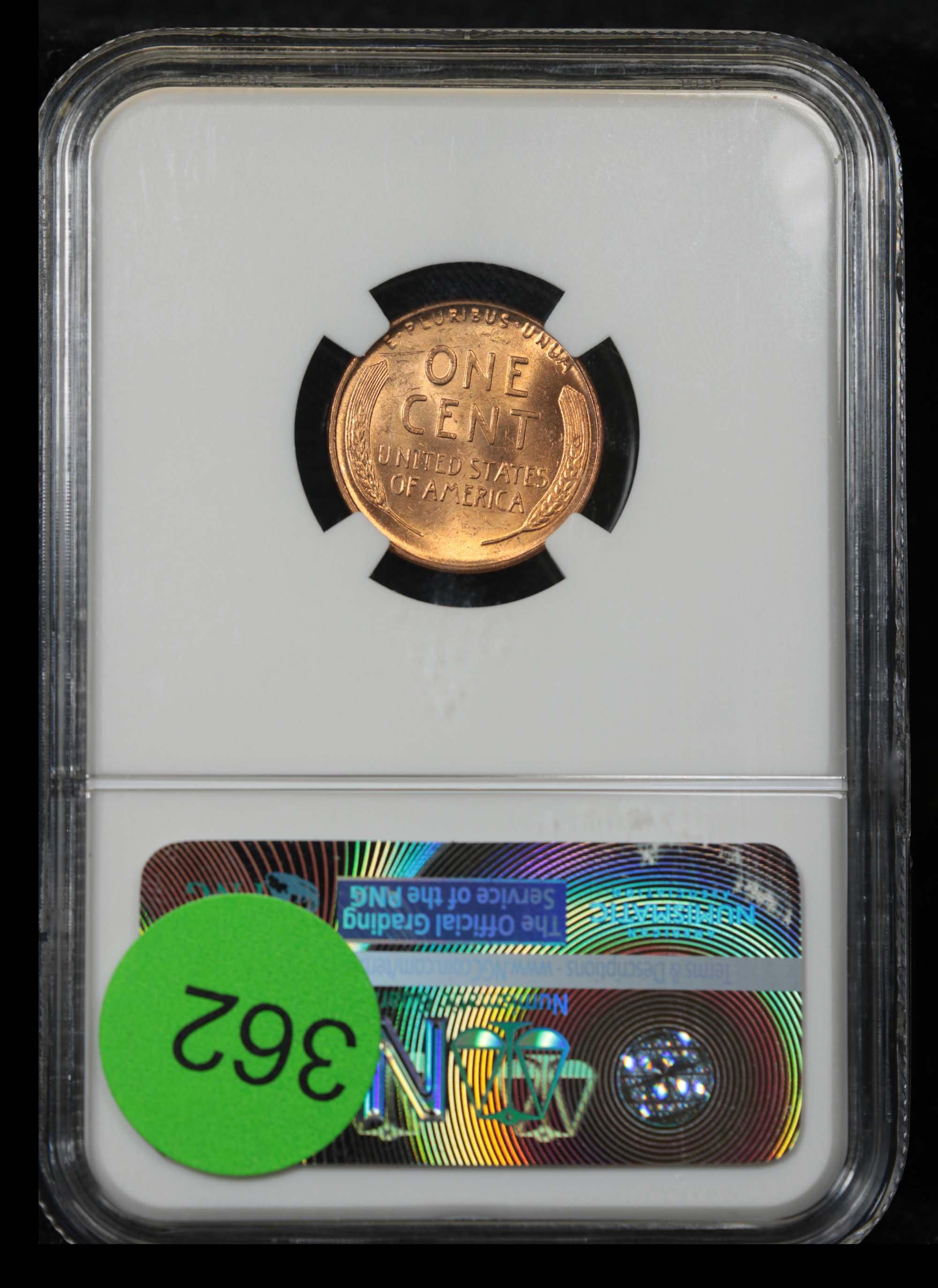 NGC 1947-d Lincoln Cent 1c Graded ms65 rd By NGC