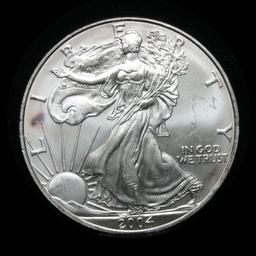 2004 Silver Eagle Dollar $1 Grades GEM Unc