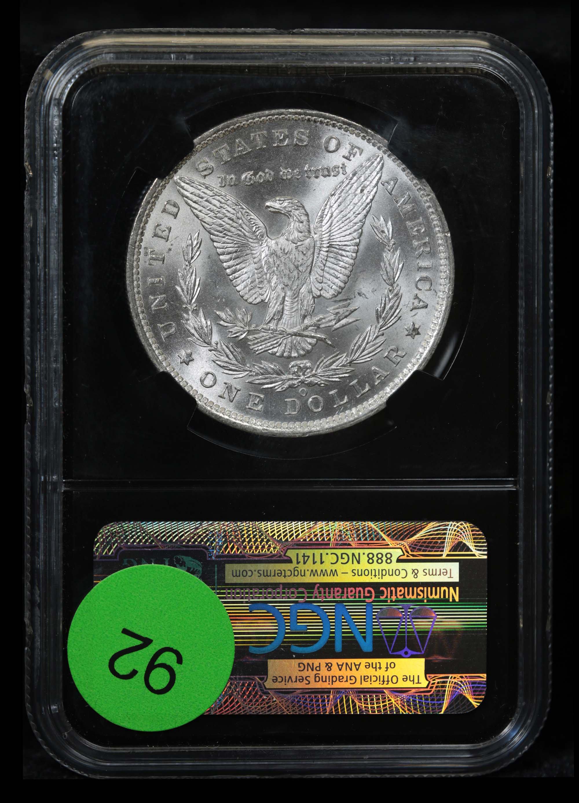 NGC 1884-o Morgan Dollar $1 Graded ms63 By NGC