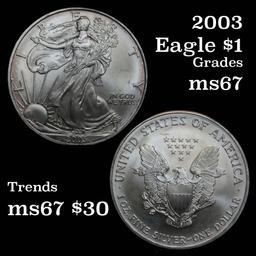 2003 Silver Eagle Dollar $1 Grades GEM++ Unc