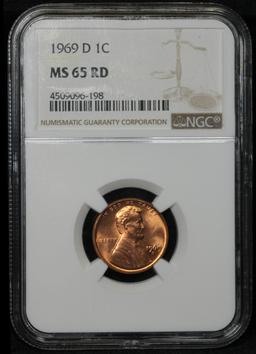 NGC 1969-d Lincoln Cent 1c Graded ms65 RD By NGC