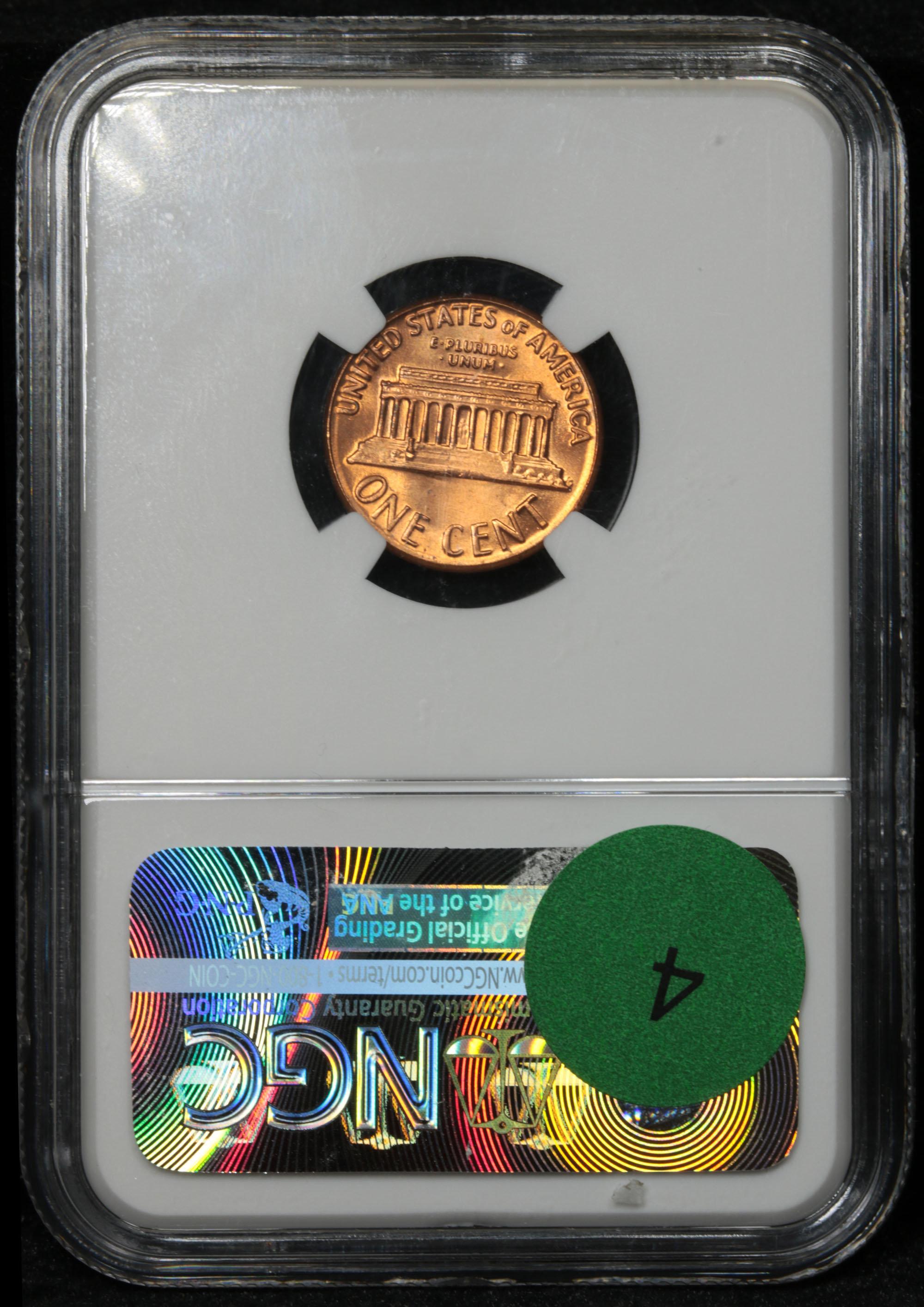 NGC 1969-d Lincoln Cent 1c Graded ms65 RD By NGC