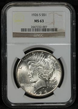 NGC 1926-s Peace Dollar $1 Graded ms63 By NGC