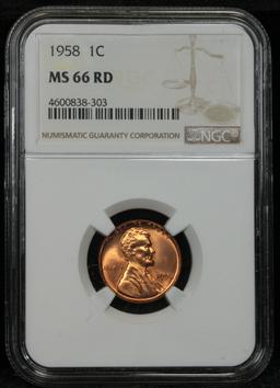 NGC 1958-p Lincoln Cent 1c Graded ms66 RD By NGC
