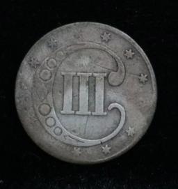 1852 3 Cent Silver 3cs Grades f+