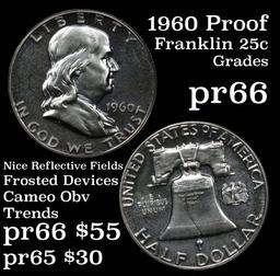 1960 Franklin Half Dollar 50c Grades GEM+ Proof