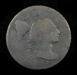 ***Auction Highlight*** 1795 Letter edge Liberty Cap Large Cent 1c Graded g+ by USCG (fc)