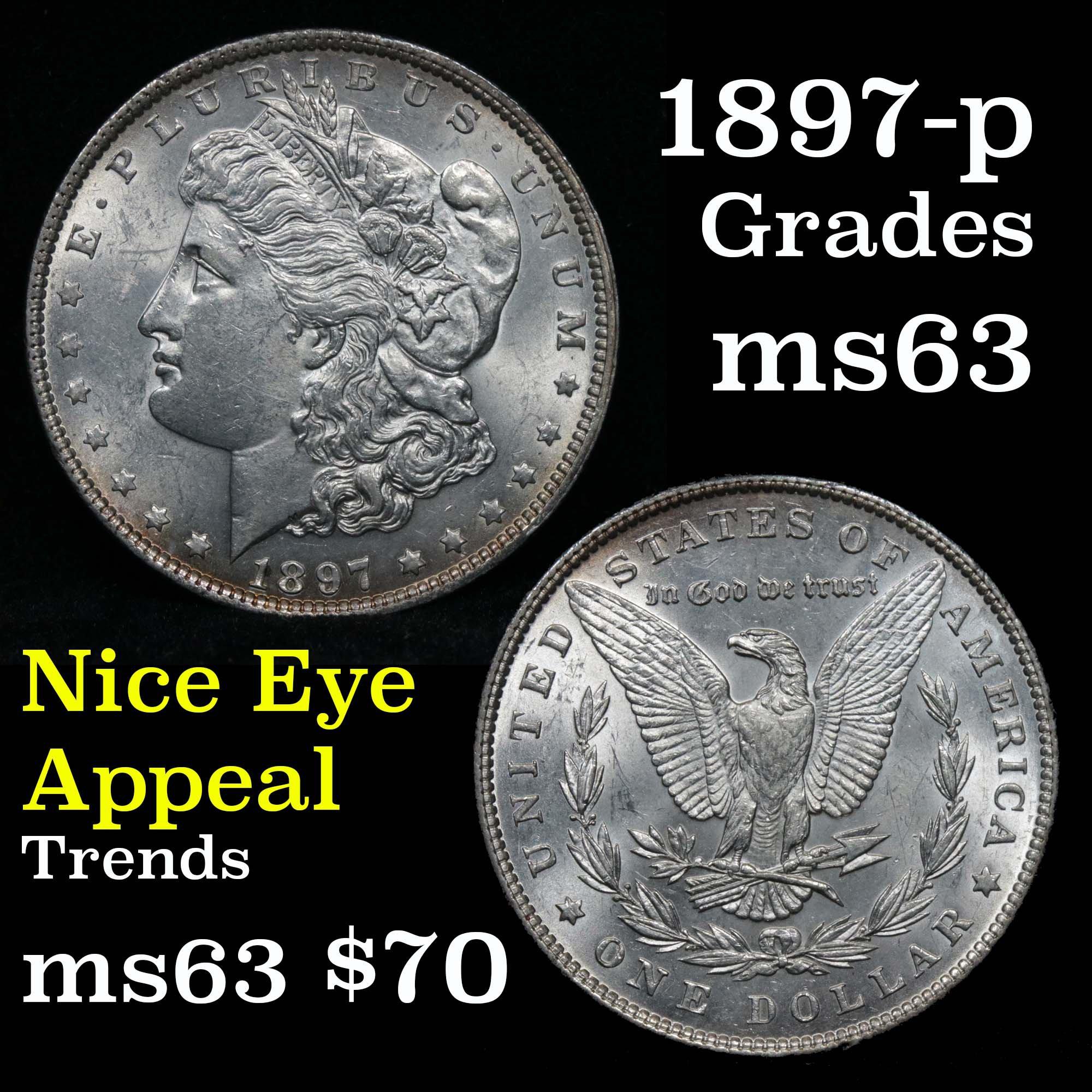 1897-p Morgan Dollar $1 Grades Select Unc