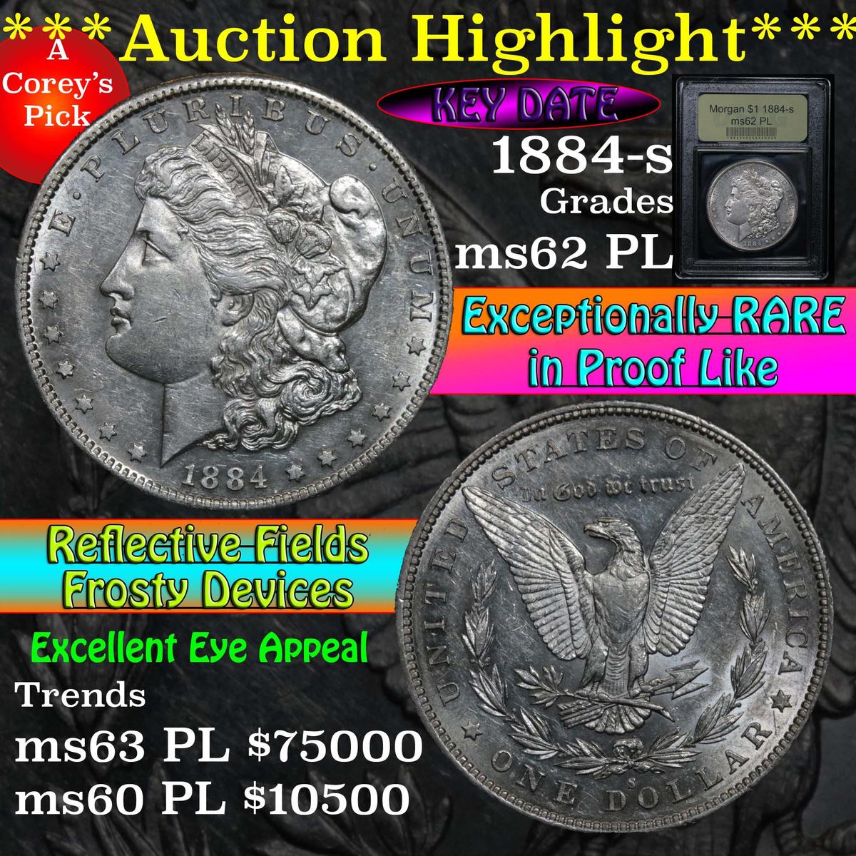 ***Auction Highlight*** 1884-s Morgan Dollar $1 Graded Select Unc PL by USCG (fc)