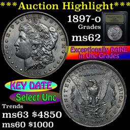 ***Auction Highlight*** Key date 1897-o Morgan Dollar $1 Graded Select Unc by USCG (fc)