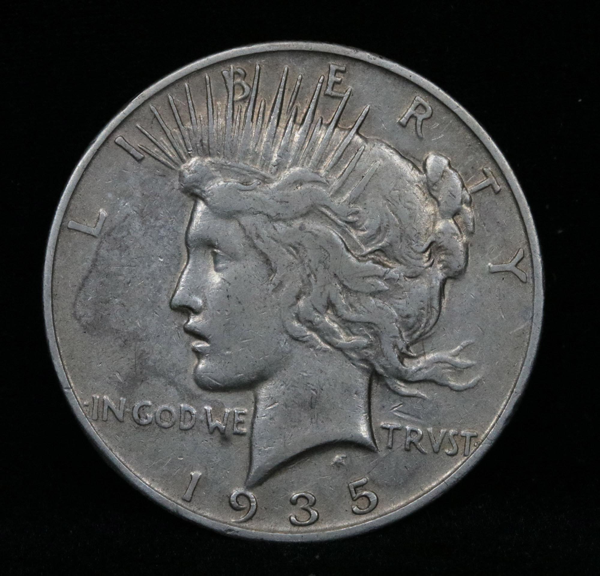 1935-s Peace Dollar $1 Grades vf++