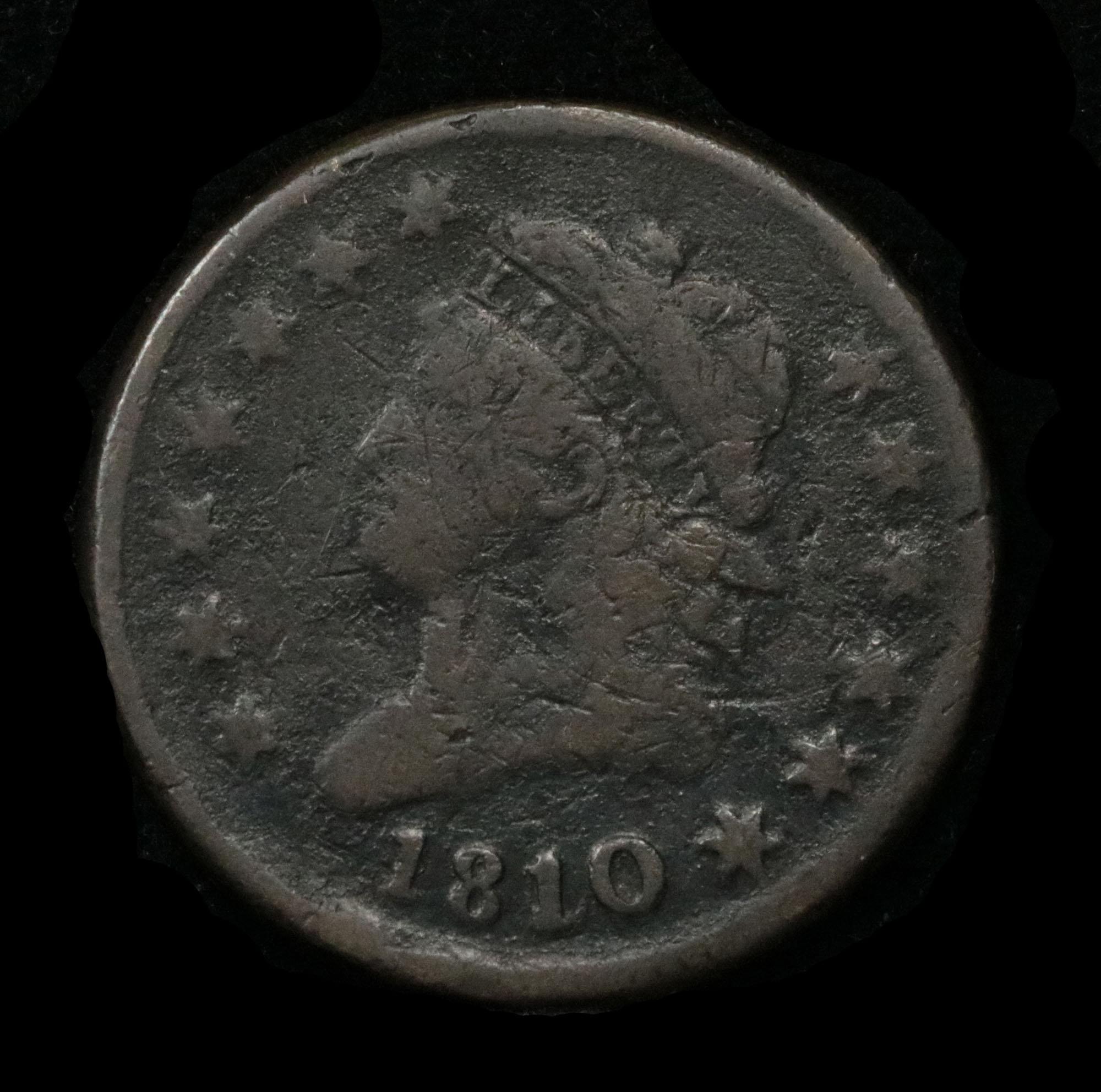 ***Auction Highlight*** 1810/09 Classic Head Large Cent 1c Graded vf, very fine by USCG (fc)