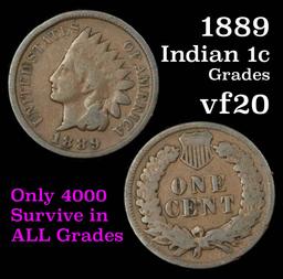 1889 Indian Cent 1c Grades vf, very fine