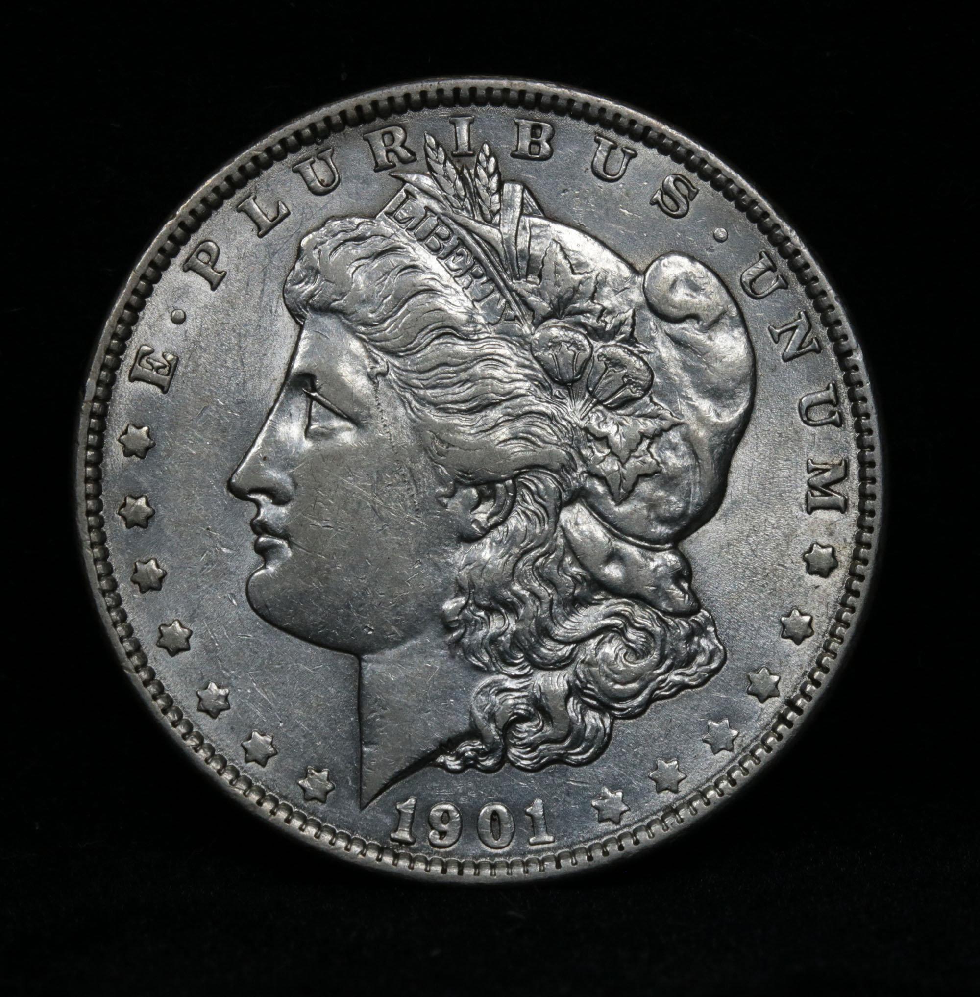 ***Auction Highlight*** Key date 1901-p Morgan Dollar $1 Graded Choice AU/BU Slider by USCG (fc)