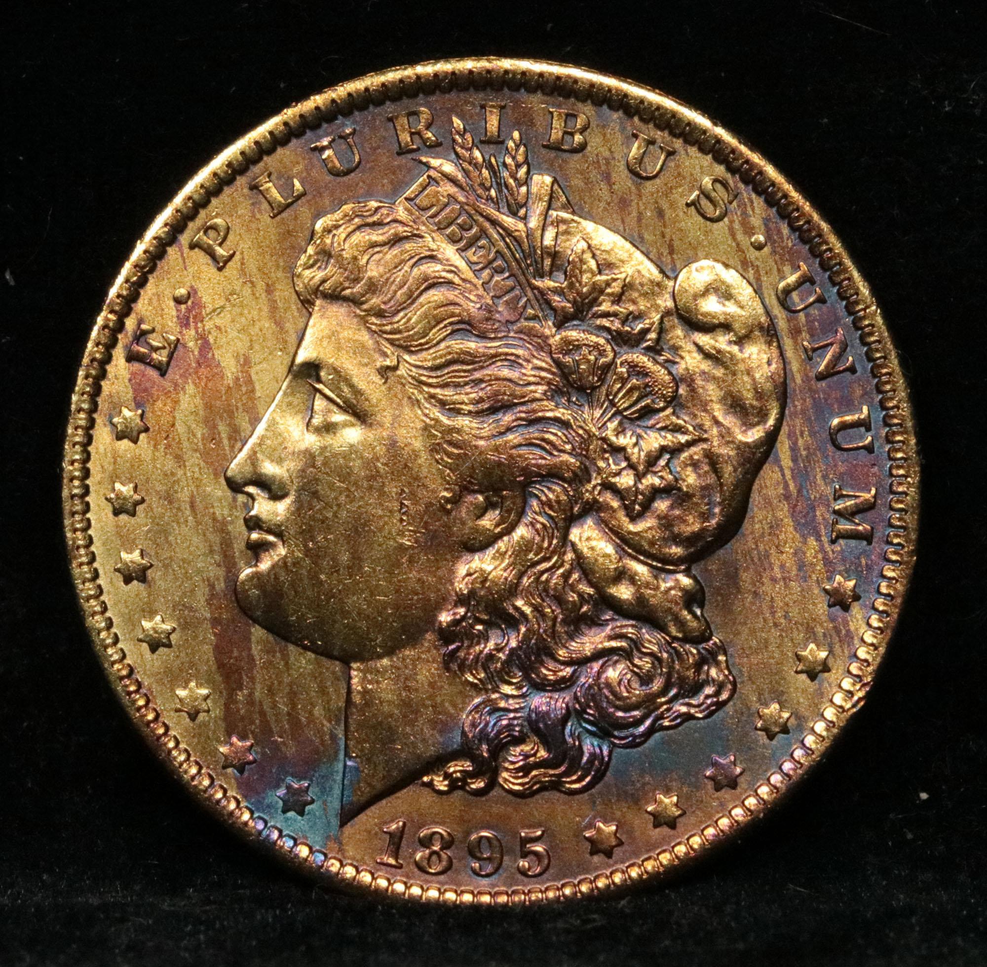 ***Auction Highlight*** Key date 1895-o Morgan Dollar $1 Grades Choice AU/BU Slider (fc)