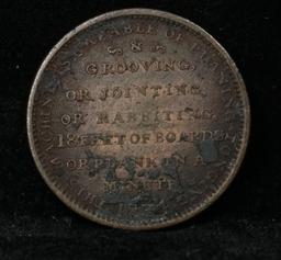 1834 Woodworth's Patent Hard Times Token Grades xf