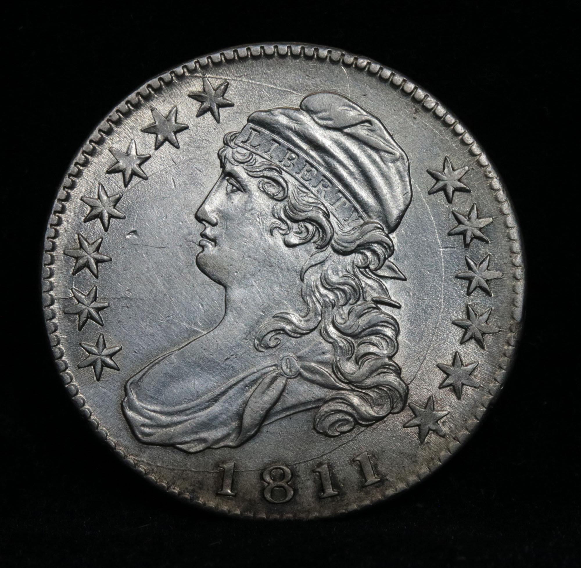 ***Auction Highlight*** 1811 Capped Bust Half Dollar 50c Graded Select Unc by USCG (fc)