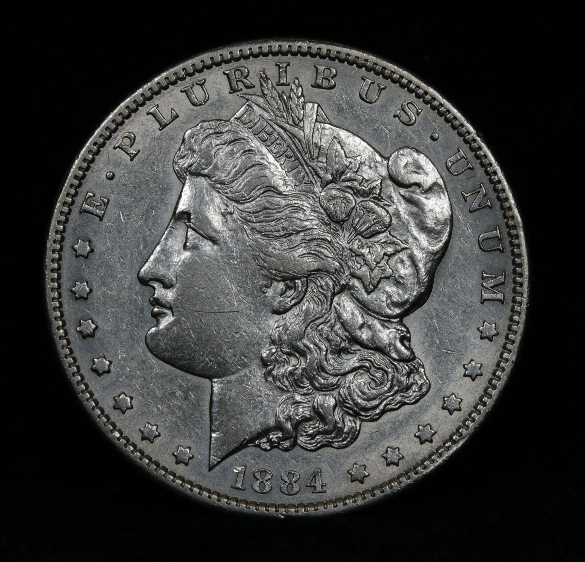 ***Auction Highlight*** Key date 1884-s Morgan Dollar $1 Graded Choice AU/BU Slider by USCG (fc)