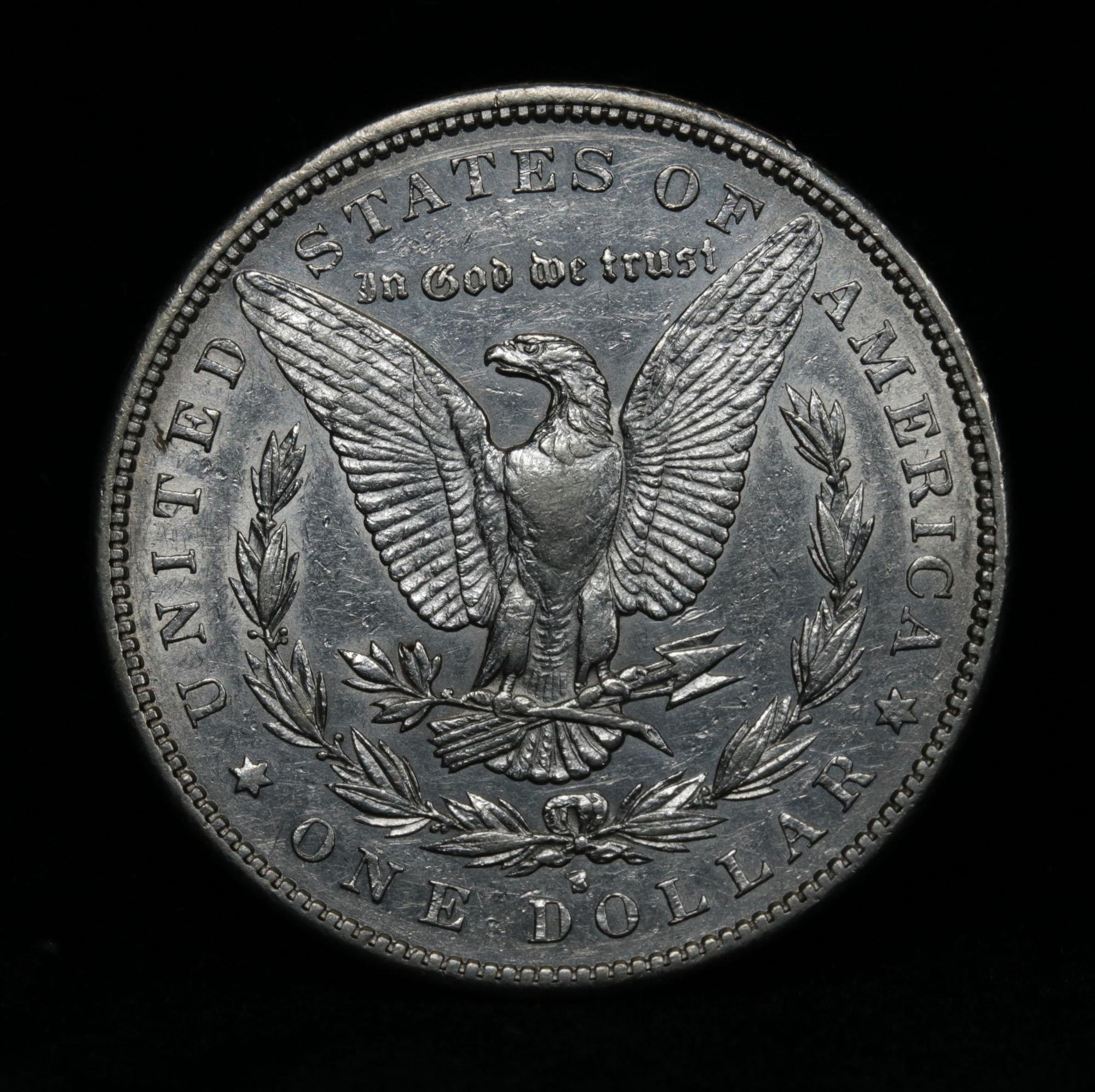 ***Auction Highlight*** Key date 1884-s Morgan Dollar $1 Graded Choice AU/BU Slider by USCG (fc)