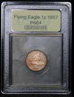 ***Auction Highlight*** 1857 Flying Eagle Cent 1c Graded Choice Unc by USCG (fc)