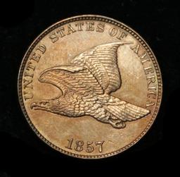 ***Auction Highlight*** 1857 Flying Eagle Cent 1c Graded Choice Unc by USCG (fc)