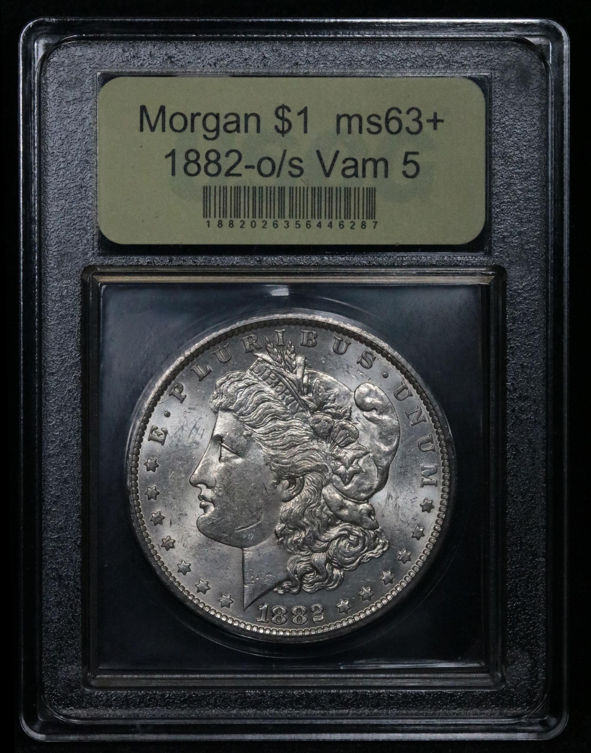 ***Auction Highlight*** 1882-o/s Vam 5 Broken Morgan Dollar $1 Graded Select+ Unc by USCG (fc)