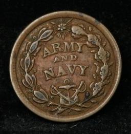 c. 1863 Army & Navy Civil War Token Grades xf