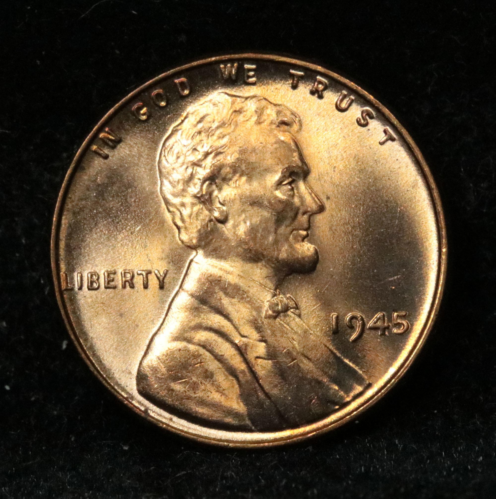 TOP POP 1945-p Lincoln Cent 1c Grades GEM++ Unc RD (fc)