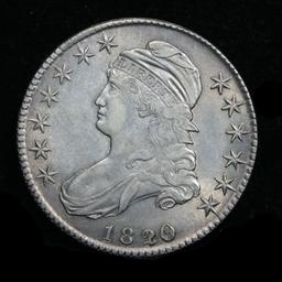 ***Auction Highlight*** 1820/19 Capped Bust Half Dollar 50c Graded Choice AU/BU Slider by USCG (fc)