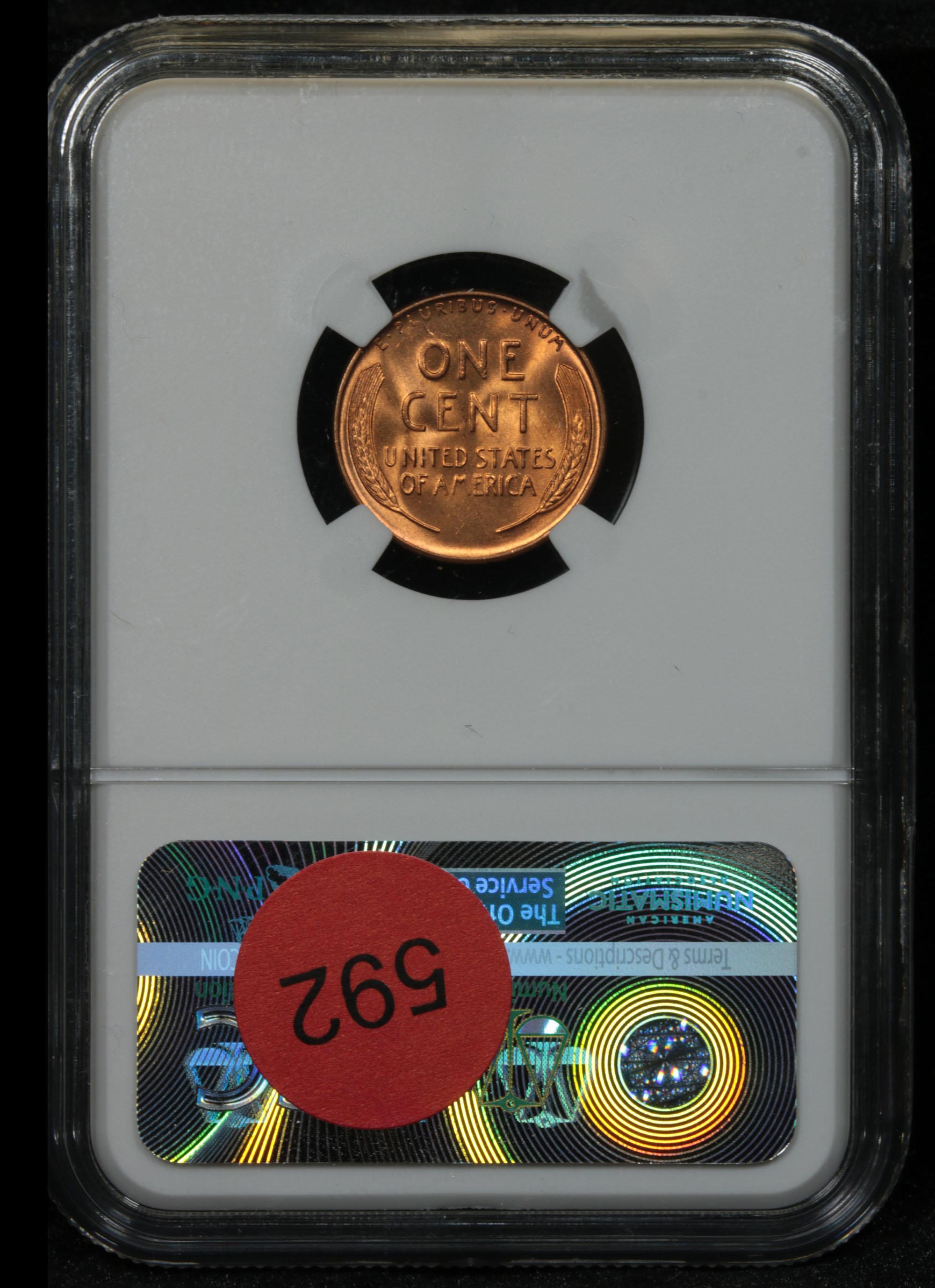 NGC 1957-d Lincoln Cent 1c graded ms63 By NGC