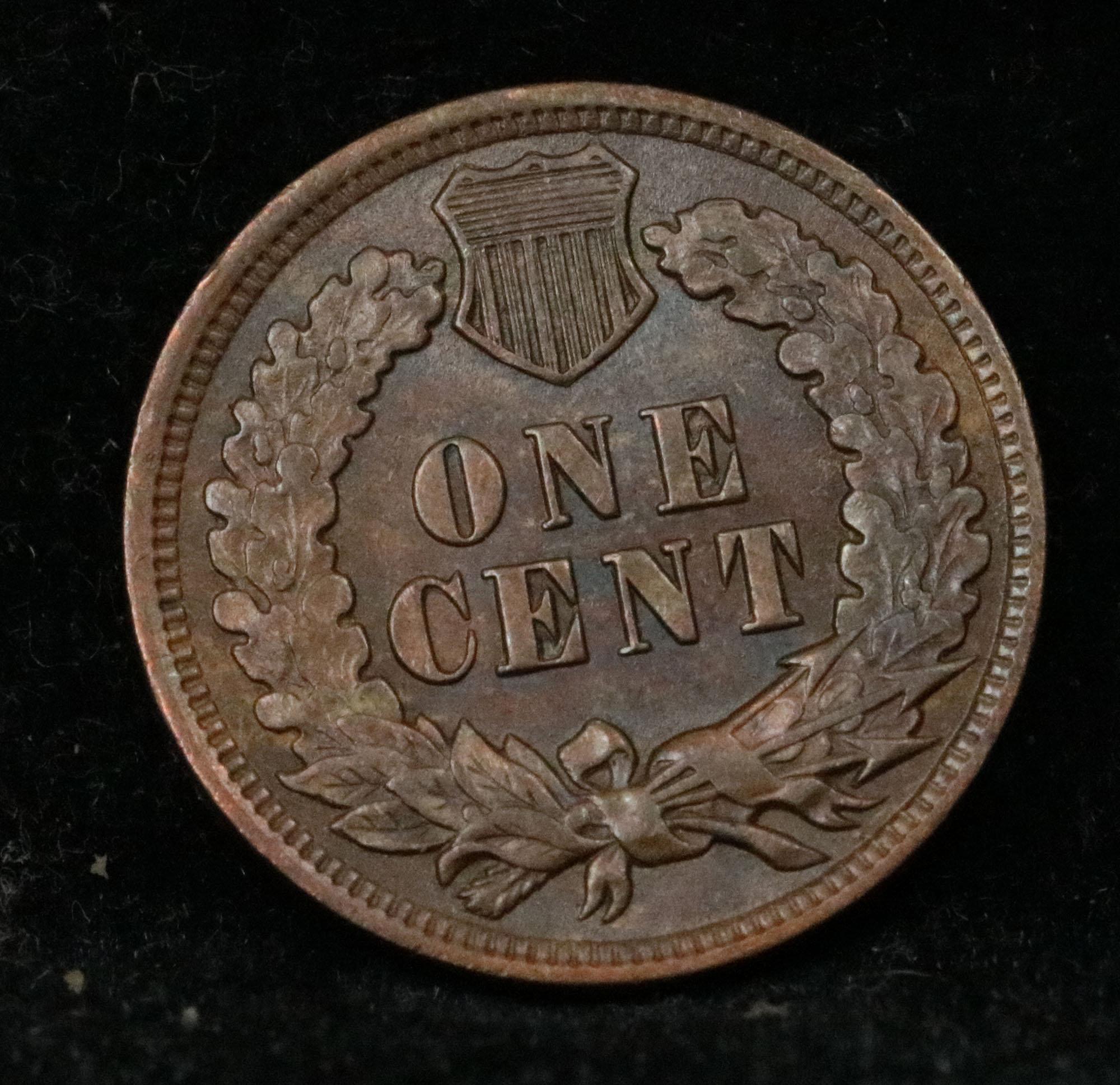 1902 Indian Cent 1c Grades Choice AU