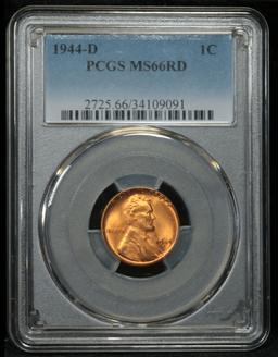 PCGS 1944-d Lincoln Cent 1c Graded ms66 RD By PCGS