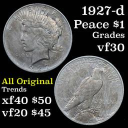 1927-d Peace Dollar $1 Grades vf++