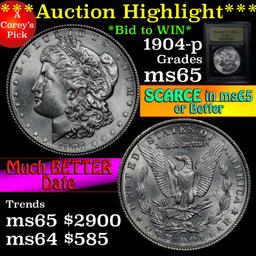 ***Auction Highlight*** 1904-p Morgan Dollar $1 Graded GEM Unc by USCG (fc)