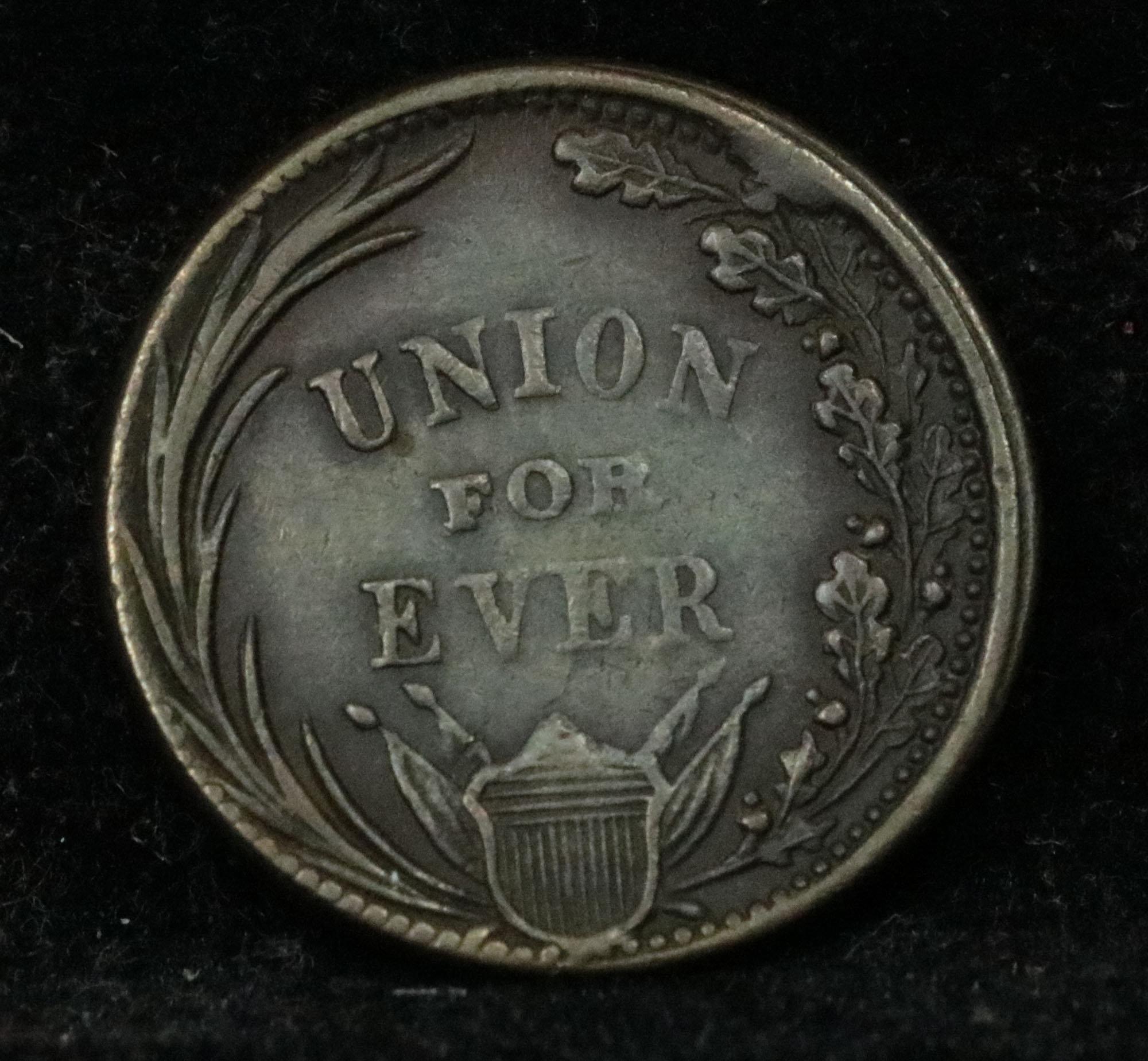 1863 Union For Ever Civil War Token Grades AU, Almost Unc