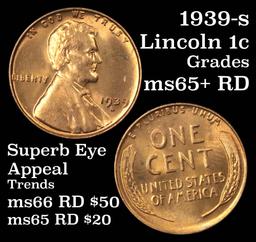 1939-s Lincoln Cent 1c Grades Gem+ Unc RD