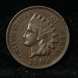 1902 Indian Cent 1c Grades Choice AU