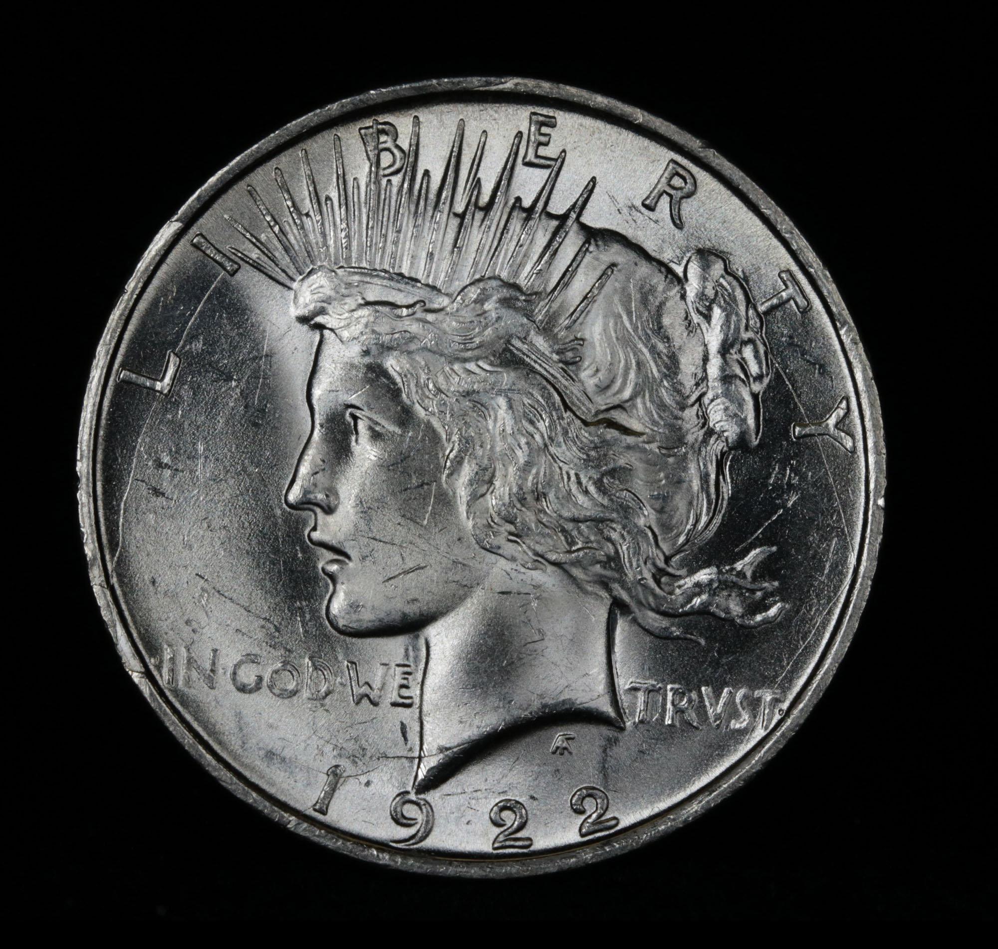 1922-d Peace Dollar $1 Grades Choice Unc