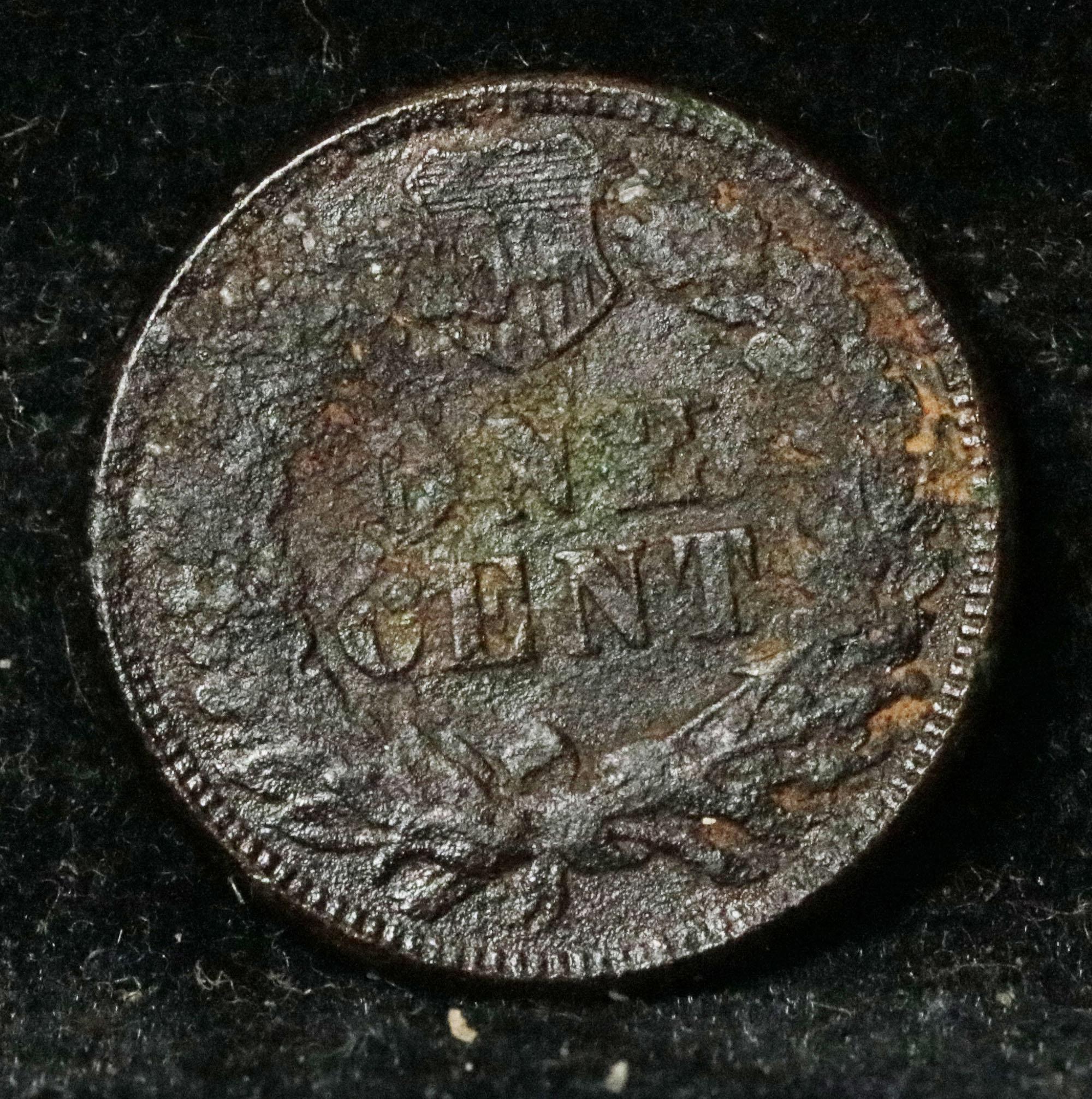 1875 Indian Cent 1c Grades xf details