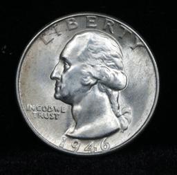 1946-p Washington Quarter 25c Grades Choice Unc