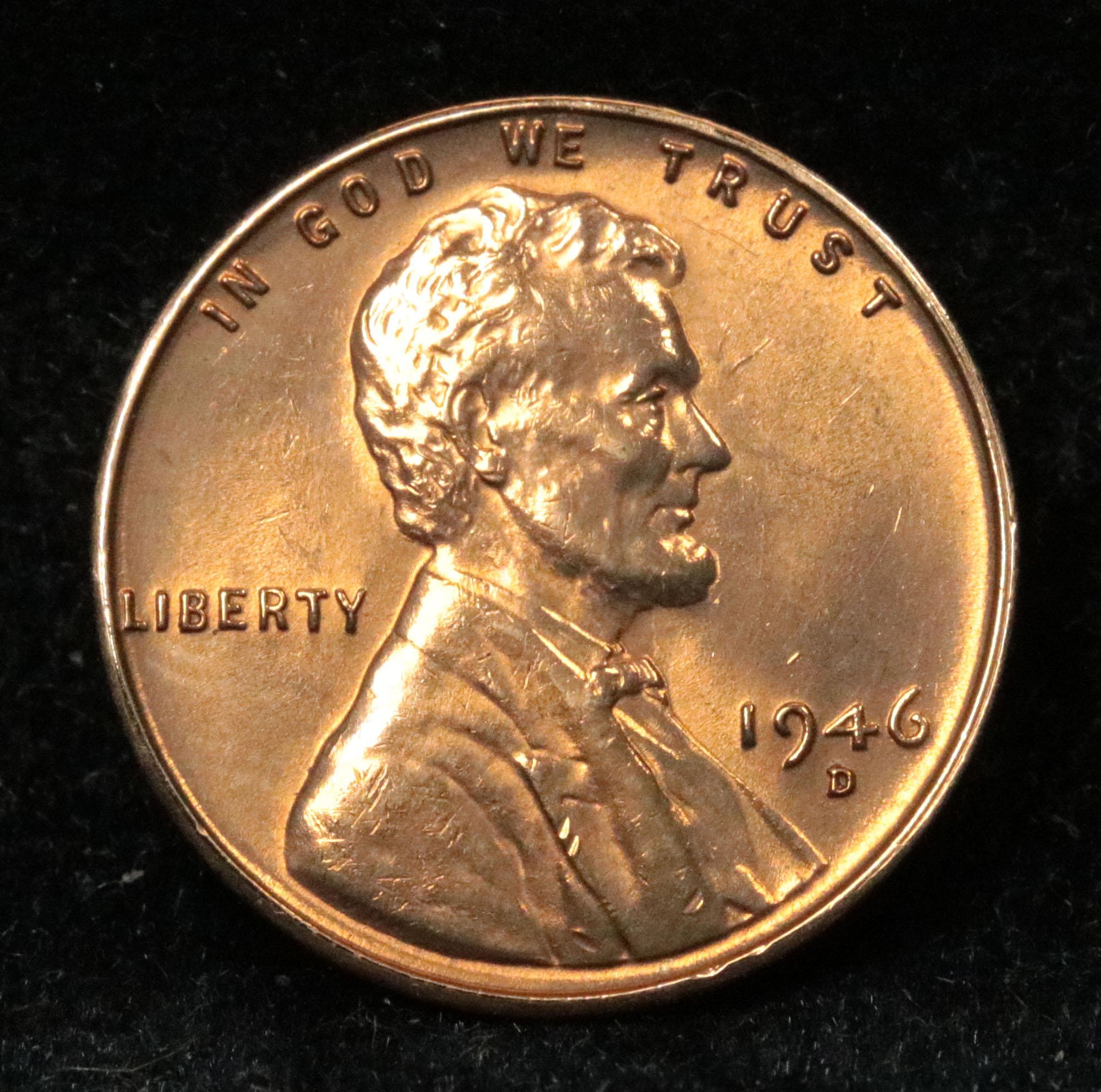 1946-d Lincoln Cent 1c Grades Unc Details