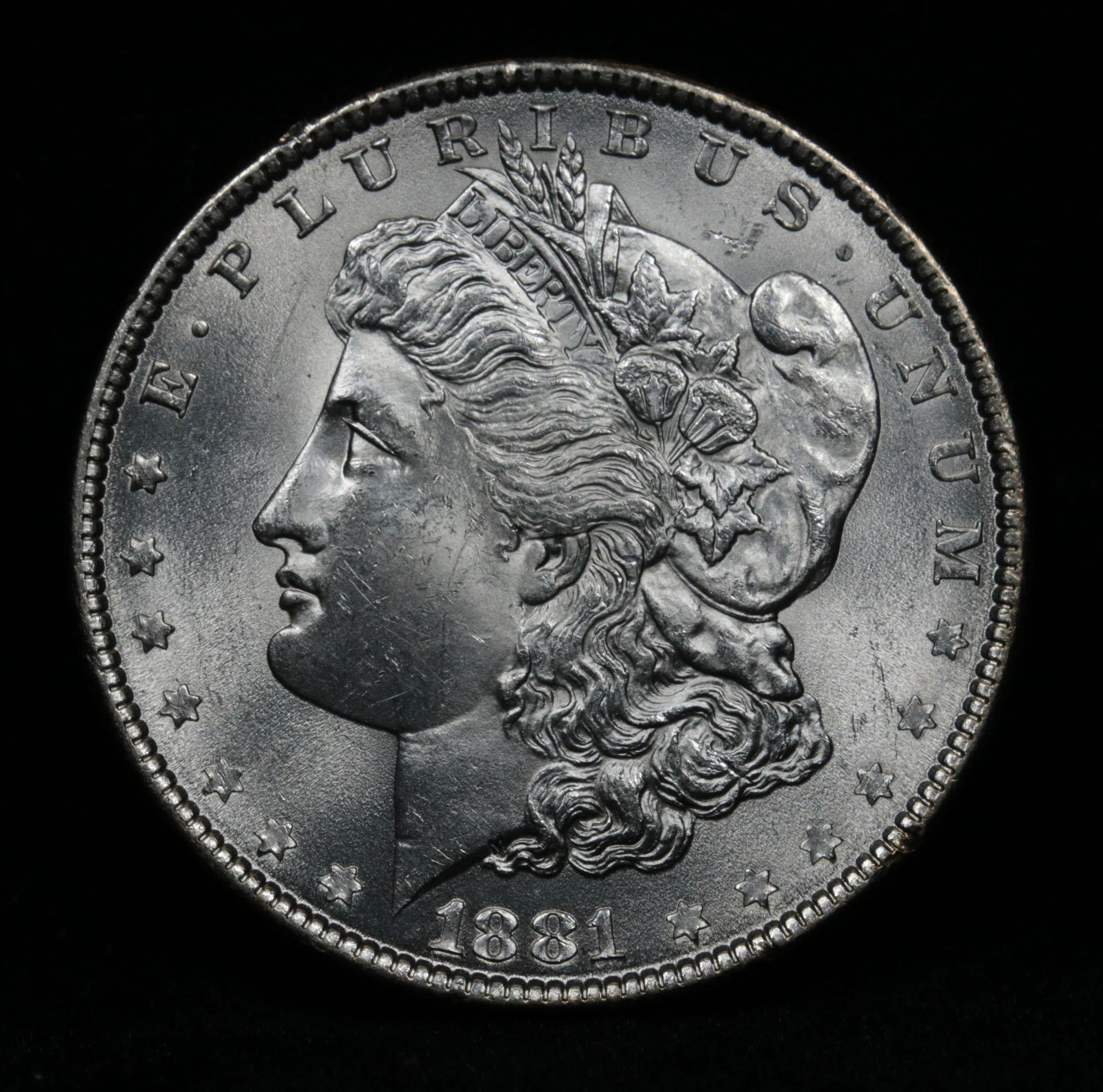 ***Auction Highlight*** 1881-p Morgan Dollar $1 Graded GEM+ Unc by USCG (fc)